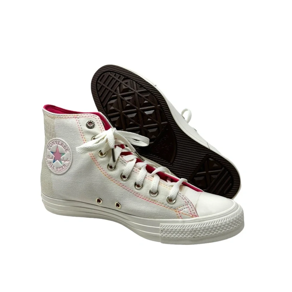 Converse Chuck Taylor High Sneakers Casual Skate Shoe Women Egret Canvas A06865C
